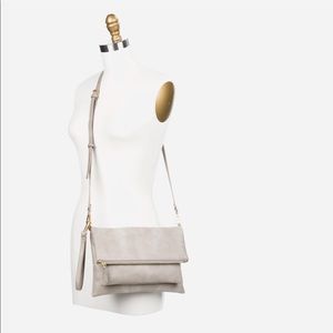 Light Gray Multi Compartment Crossbody Bag